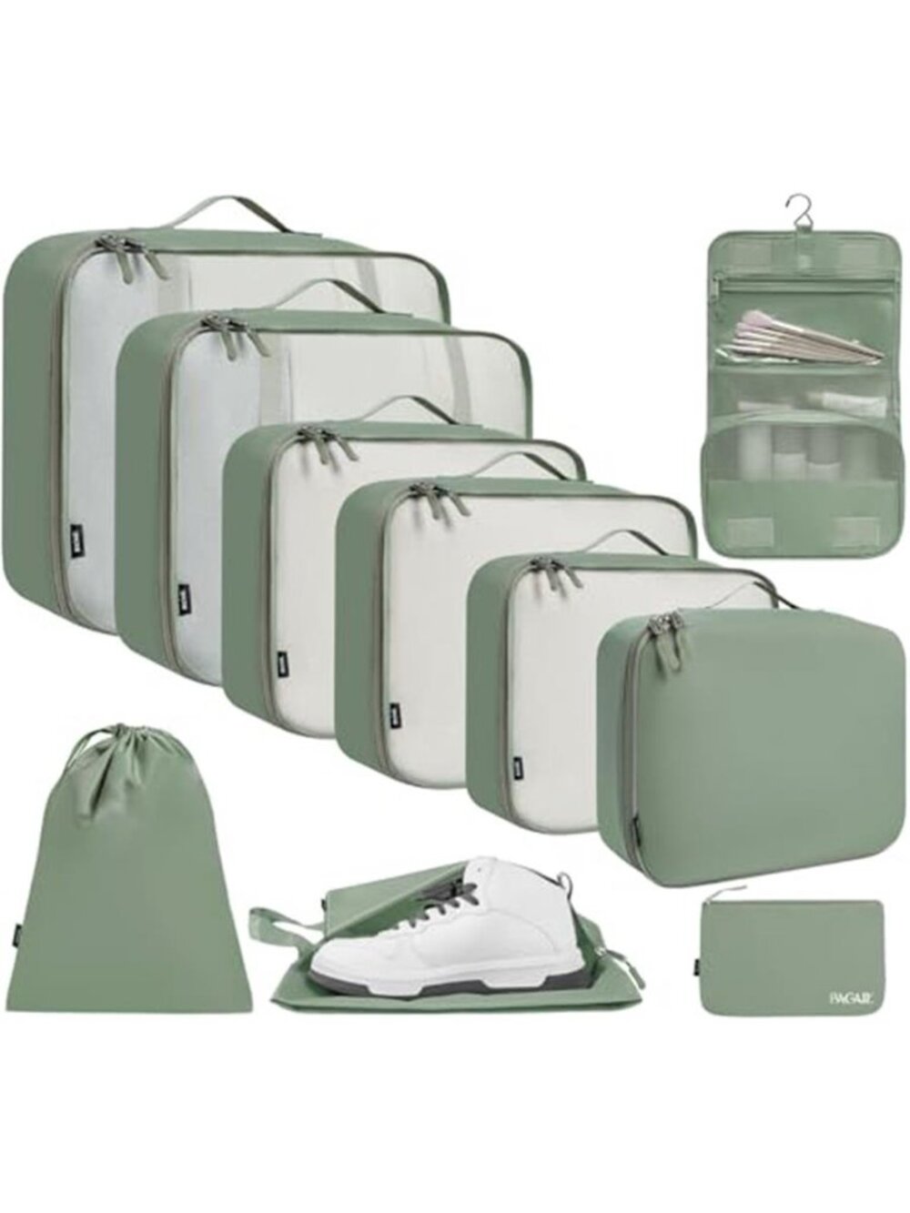Packing Cubes Travel Organizer Set Mesh Luggage Storage Bags Carry On Suitcase